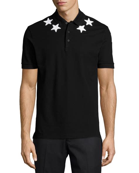 givenchy star print polo shirt|givenchy t shirt with holes.